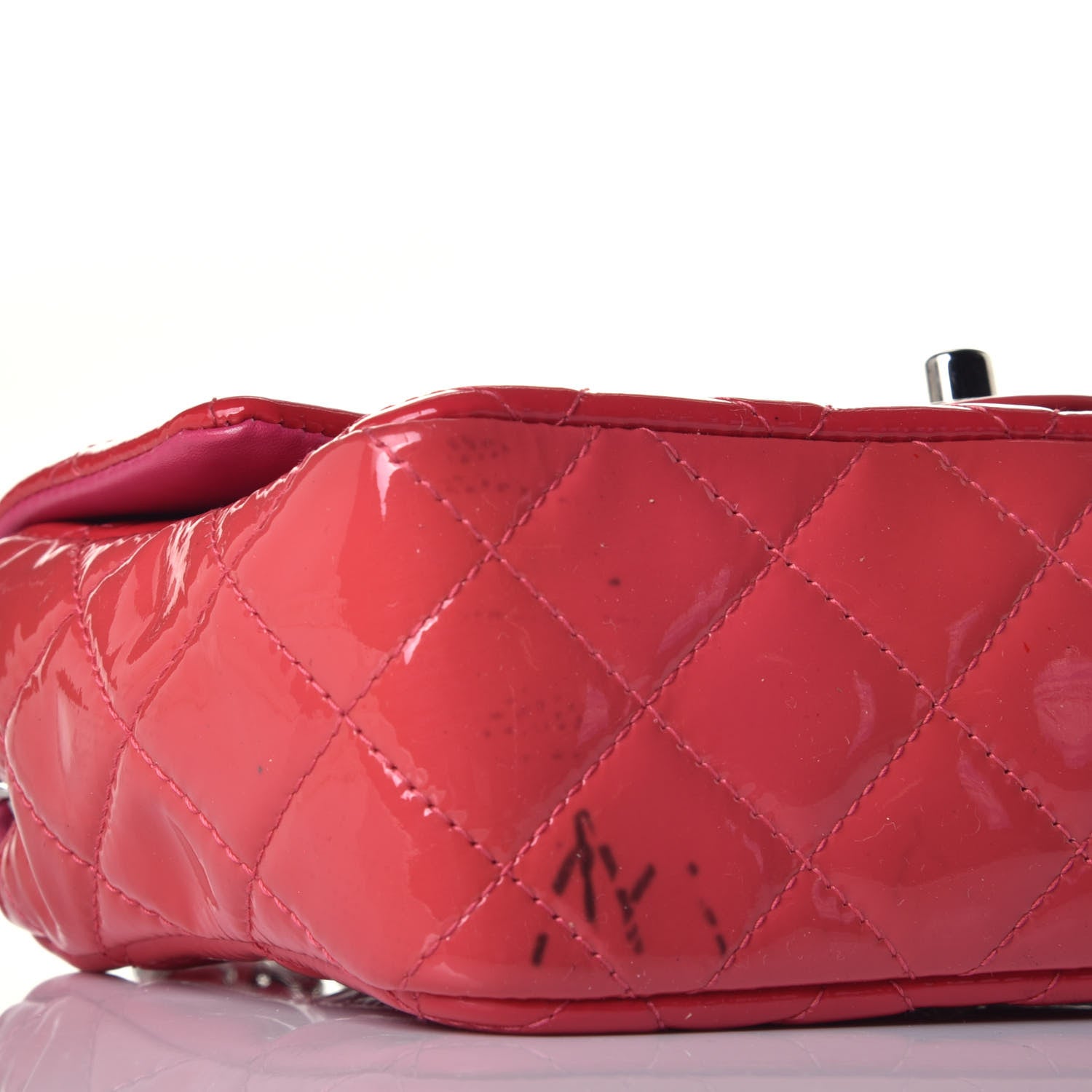 Chanel Patent Calfskin Quilted Mini Rectangular Flap Pink 8 of 9