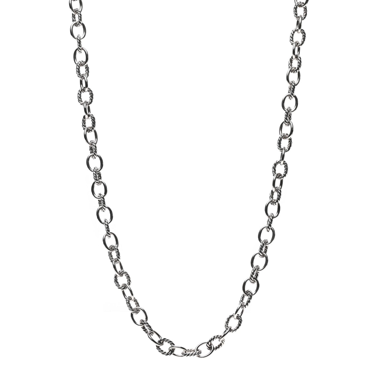 Sterling Silver 10mm Medium Oval Link Necklace 32"
