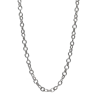 David Yurman Sterling Silver 10mm Medium Oval Link Necklace 32" 1 of 4