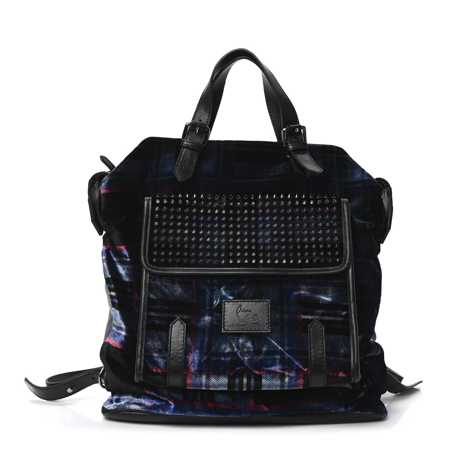 Velvet Tartan Spiked SYD Backpack Blue Khol Gun