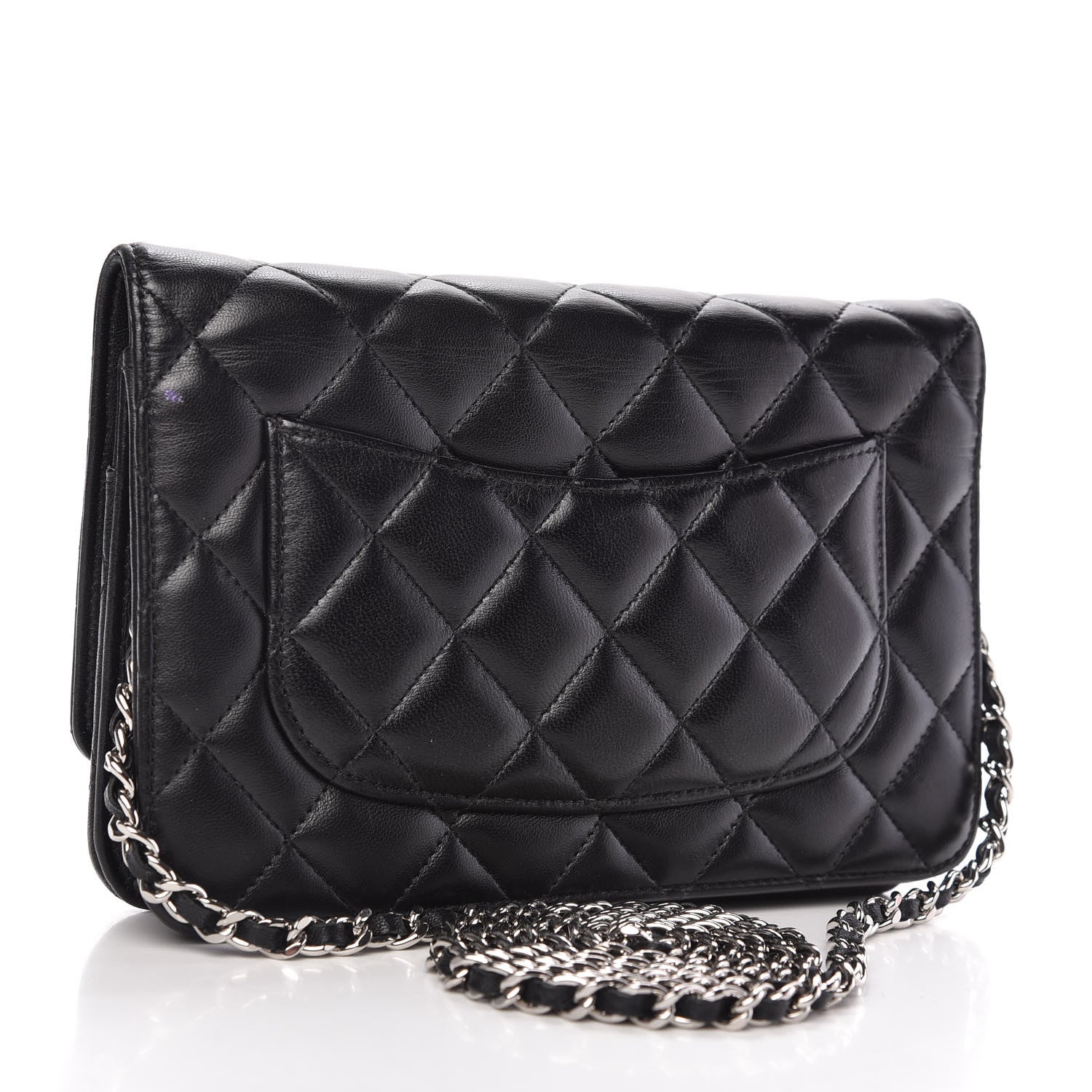 Chanel Lambskin Quilted Wallet On Chain WOC Black 3 of 11