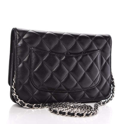Chanel Lambskin Quilted Wallet On Chain WOC Black 3 of 11