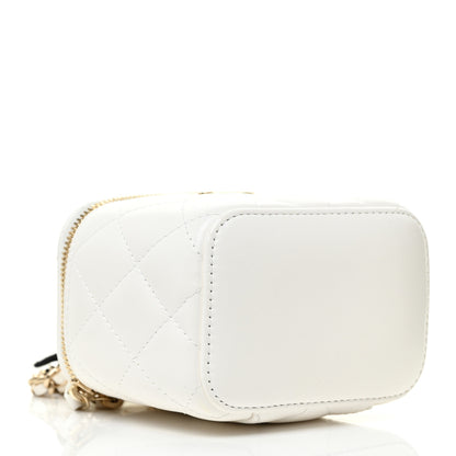 Chanel Lambskin Quilted My Chanel Lady Vanity Case With Chain White 4 of 13