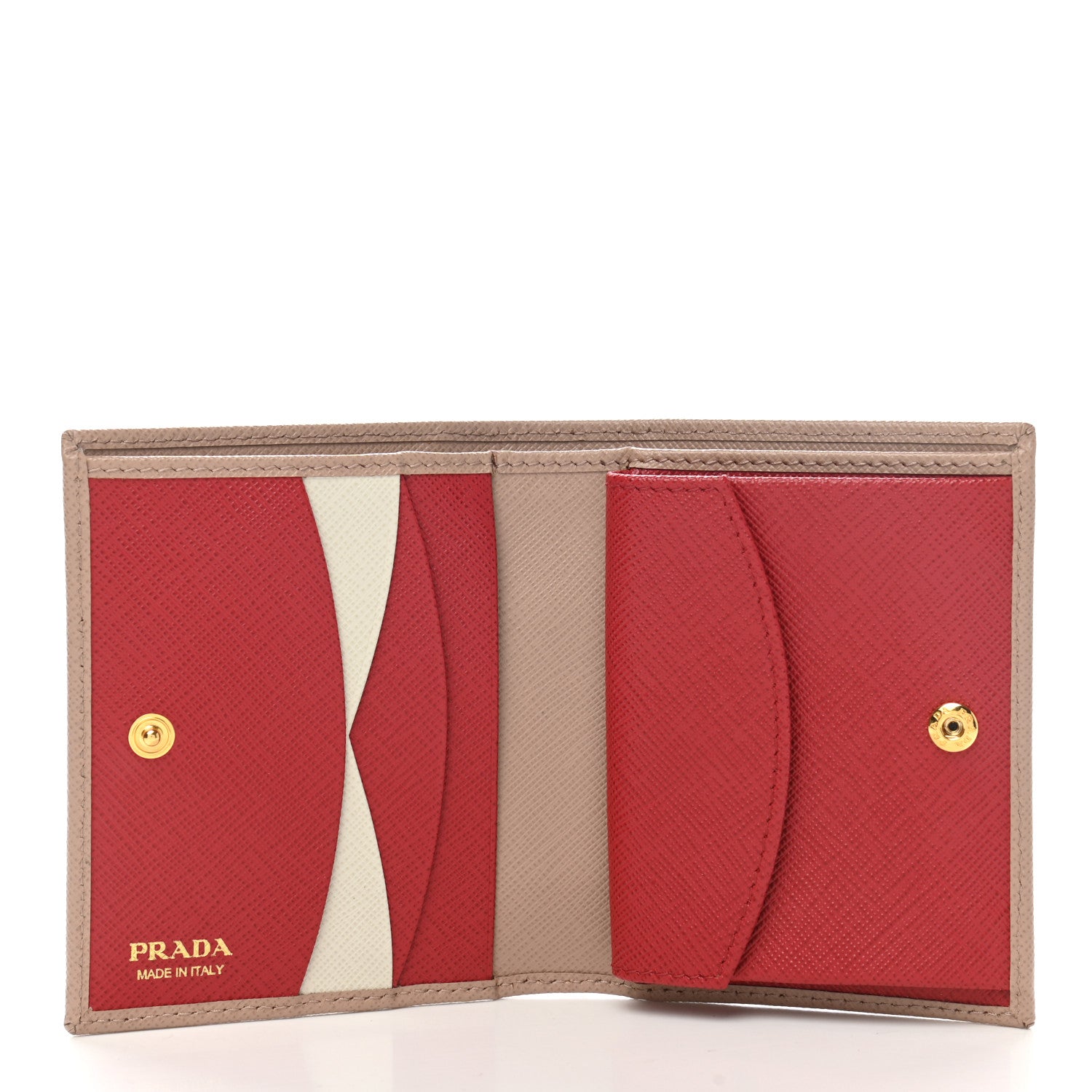 Prada Saffiano Colour Metal Bi-Fold Wallet Cammeo 5 of 8