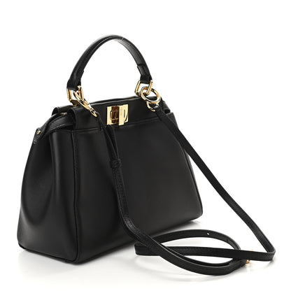 Fendi Nappa Mini Peekaboo Iconic Satchel Black 3 of 11