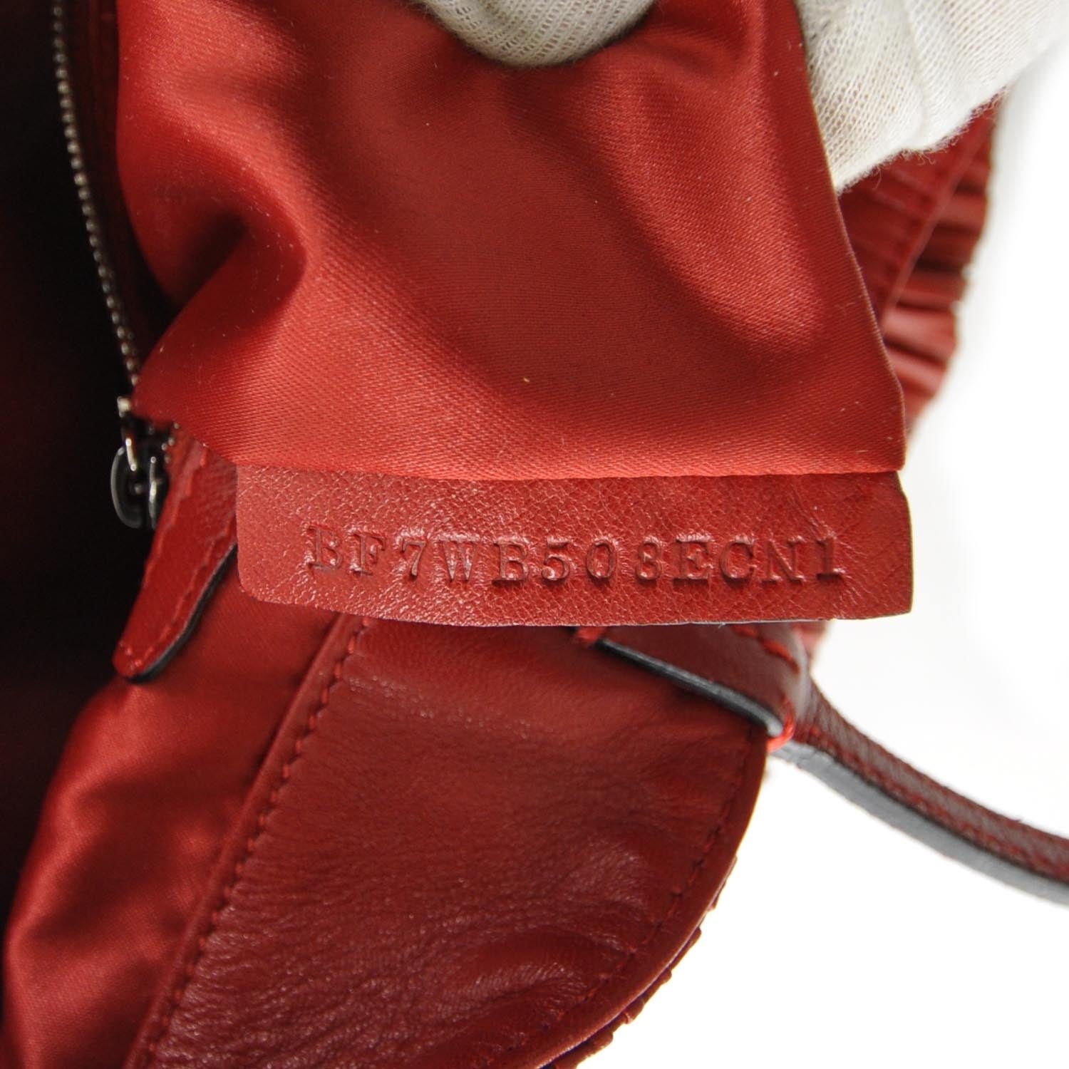 Valentino Garavani Leather Pleated Rosette Tote Red 8 of 9
