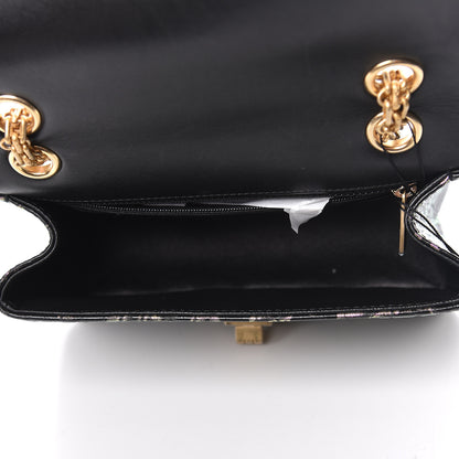 Chanel Calfskin Crocodile Embossed Graffiti 2.55 Mini Cocodile Reissue Flap Black Pink 7 of 10