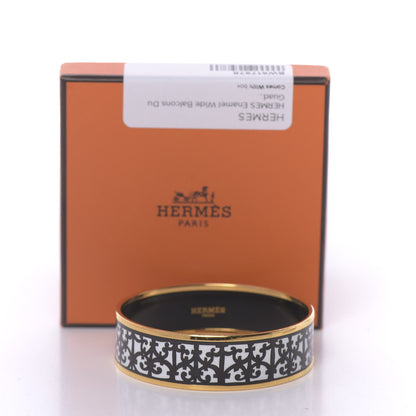 Hermes Enamel Printed Wide Balcons du Guadalquivir Bracelet 65 Black 6 of 6