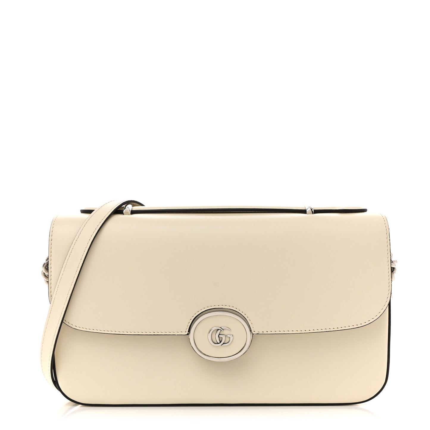 Senna Calfskin Petite GG Top Handle Shoulder Bag Mystic White