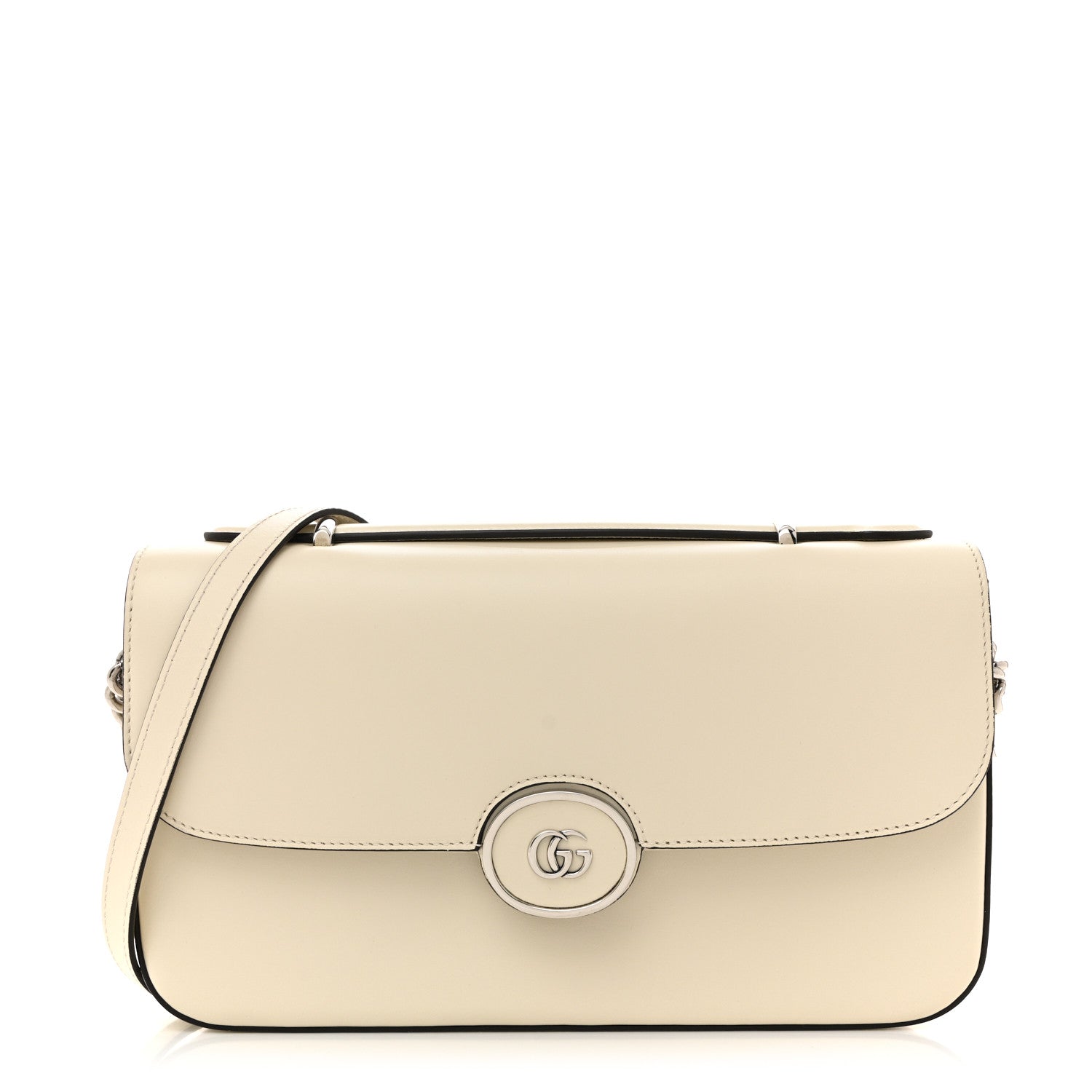 Gucci Senna Calfskin Petite GG Top Handle Shoulder Bag Mystic White 1 of 14