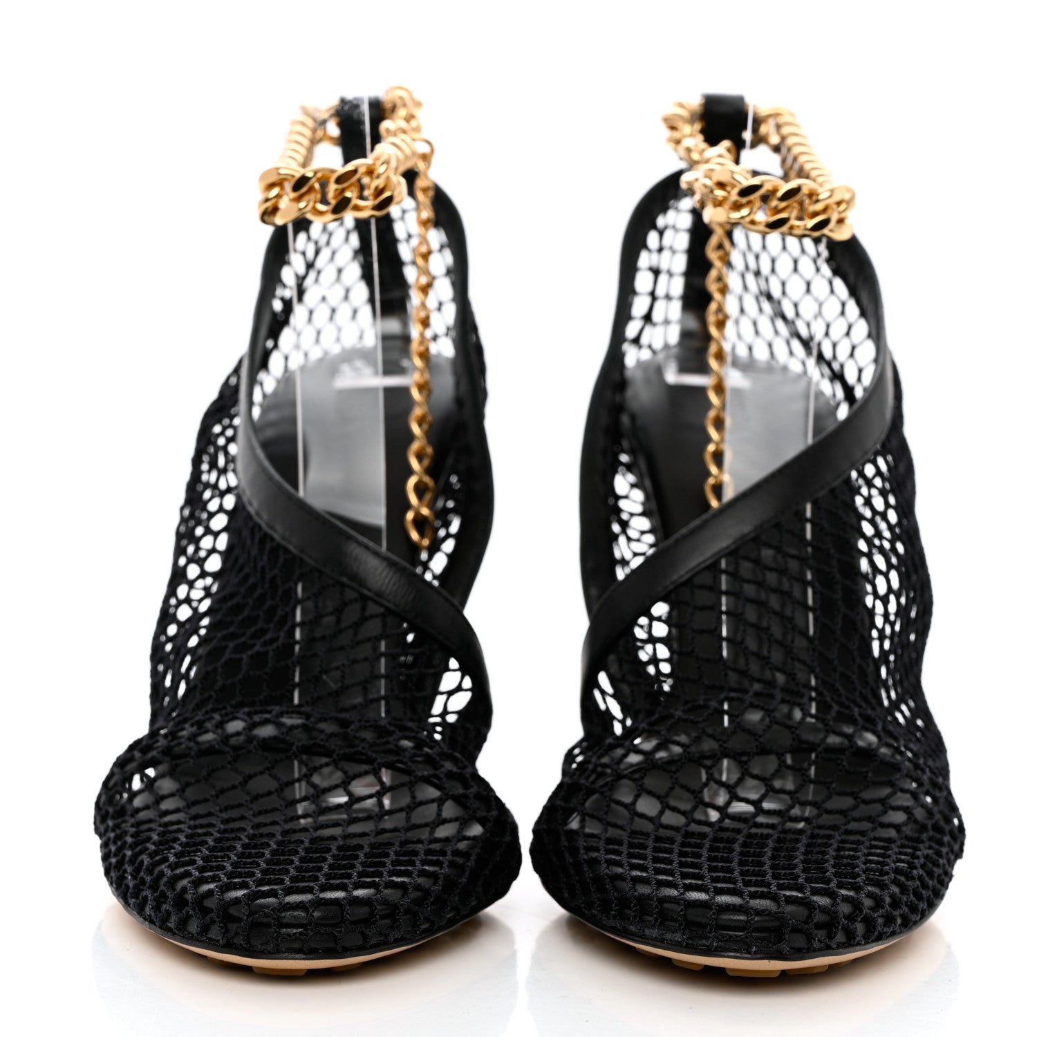 Bottega Veneta Mesh Nappa Chunky Chain Sandals 37 Black 2 of 8