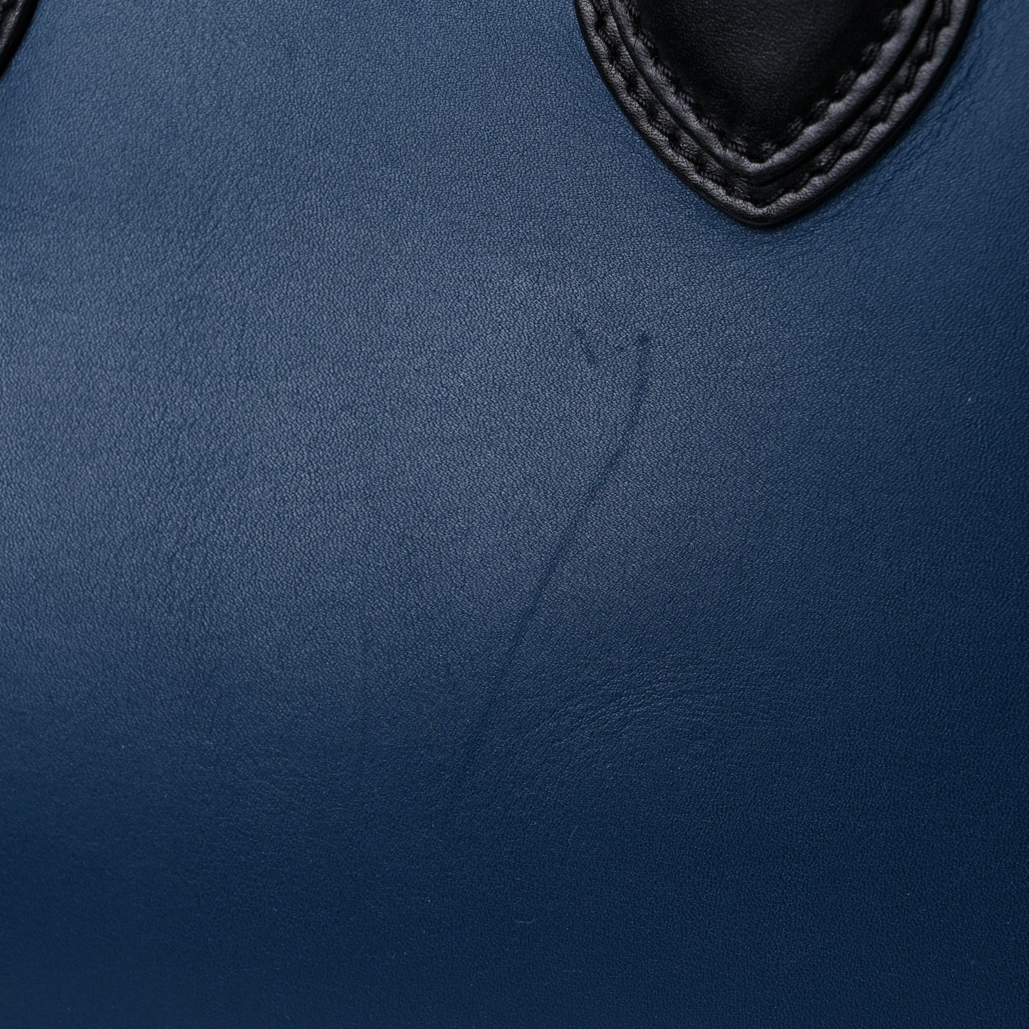 Smooth Calfskin Mini Bi-Color Luggage Ocean Blue