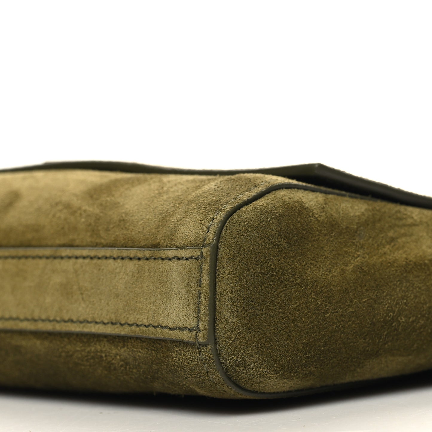Smooth Calfskin Suede Small Reversible Monogram Kate Satchel Loden Green