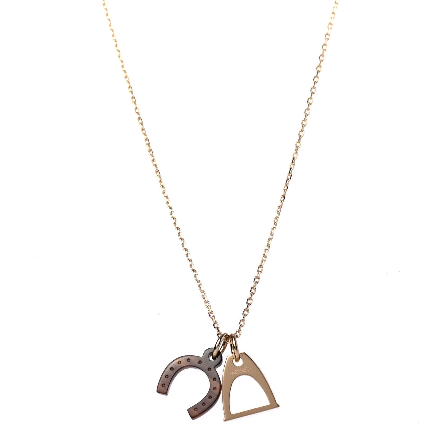 Permabrass Buffalo Horn Amulette Equestre PM Pendant Necklace Gold