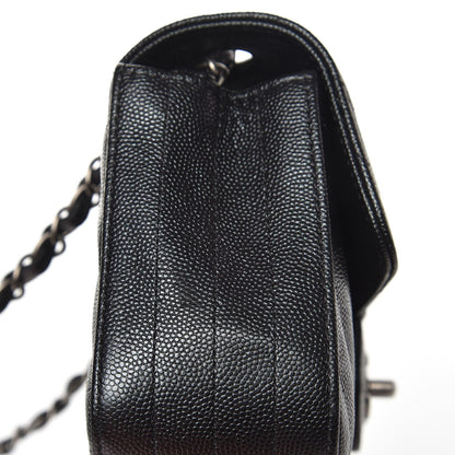 Chanel Iridescent Caviar Chevron Quilted Mini Rectangular Flap Black 8 of 9
