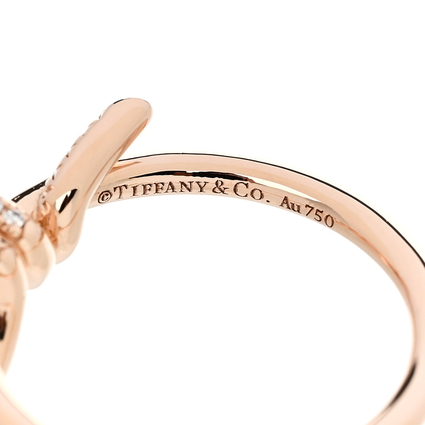 18K Rose Gold Diamond Small Knot Ring 53 6.25