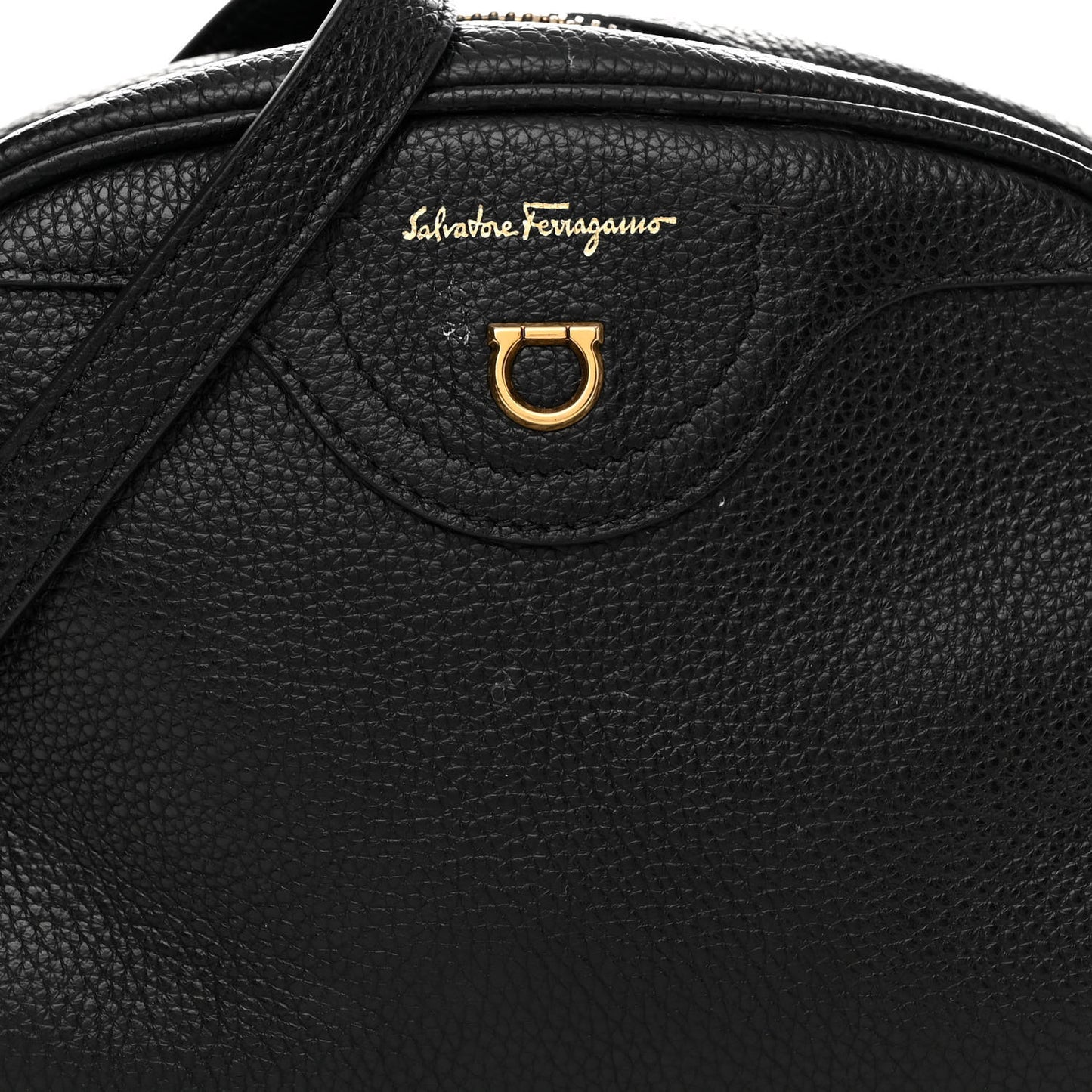 Calfskin Travel Camera Crossbody Bag Black