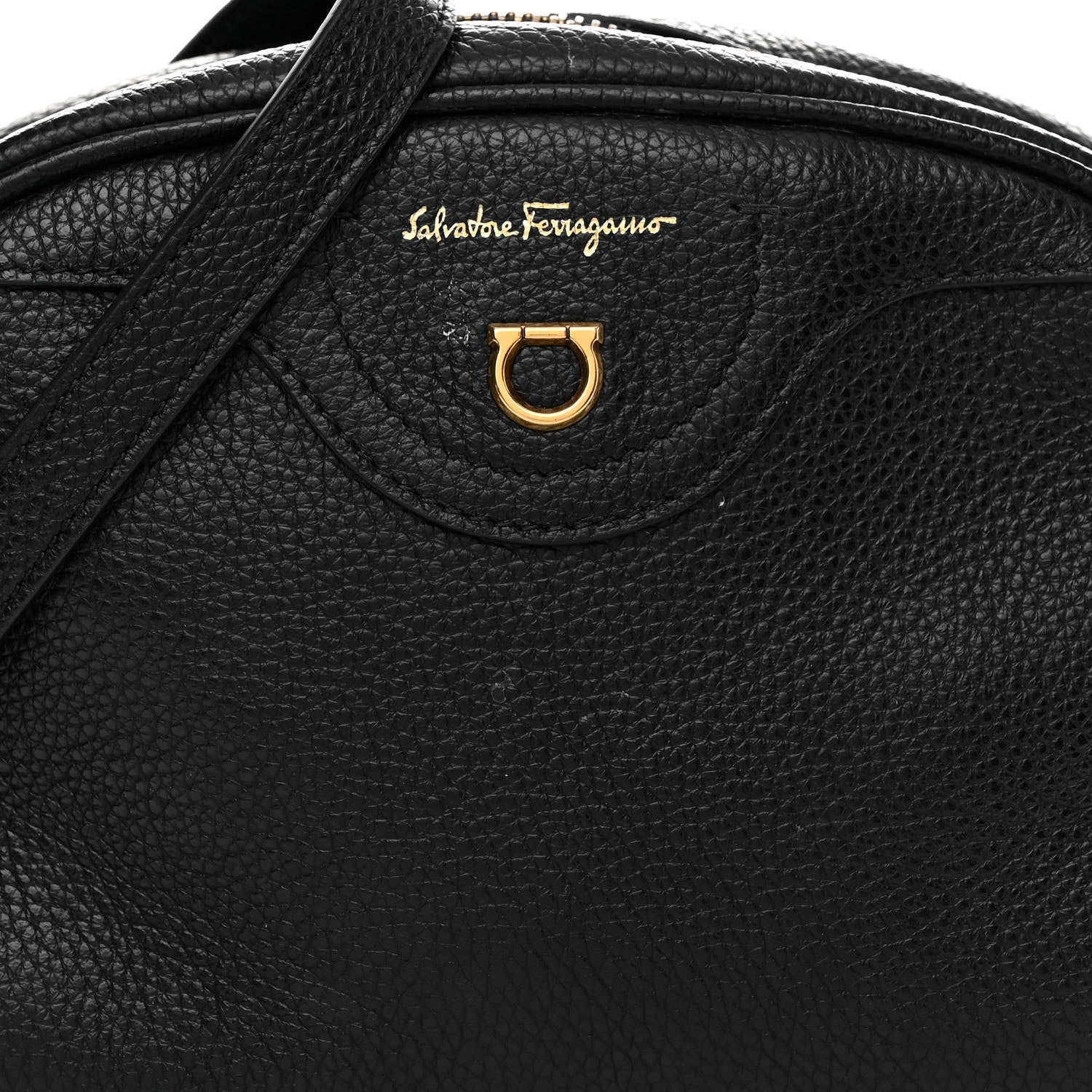 Salvatore Ferragamo Calfskin Travel Camera Crossbody Bag Black 8 of 14