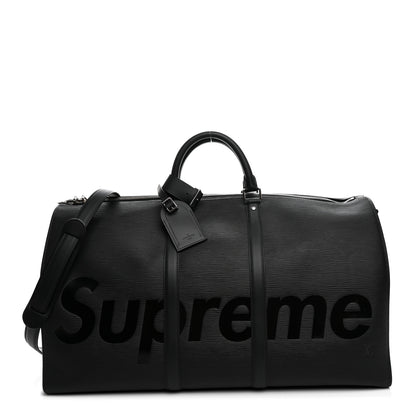 Louis Vuitton X SUPREME Epi Keepall Bandouliere 55 Black 1 of 10