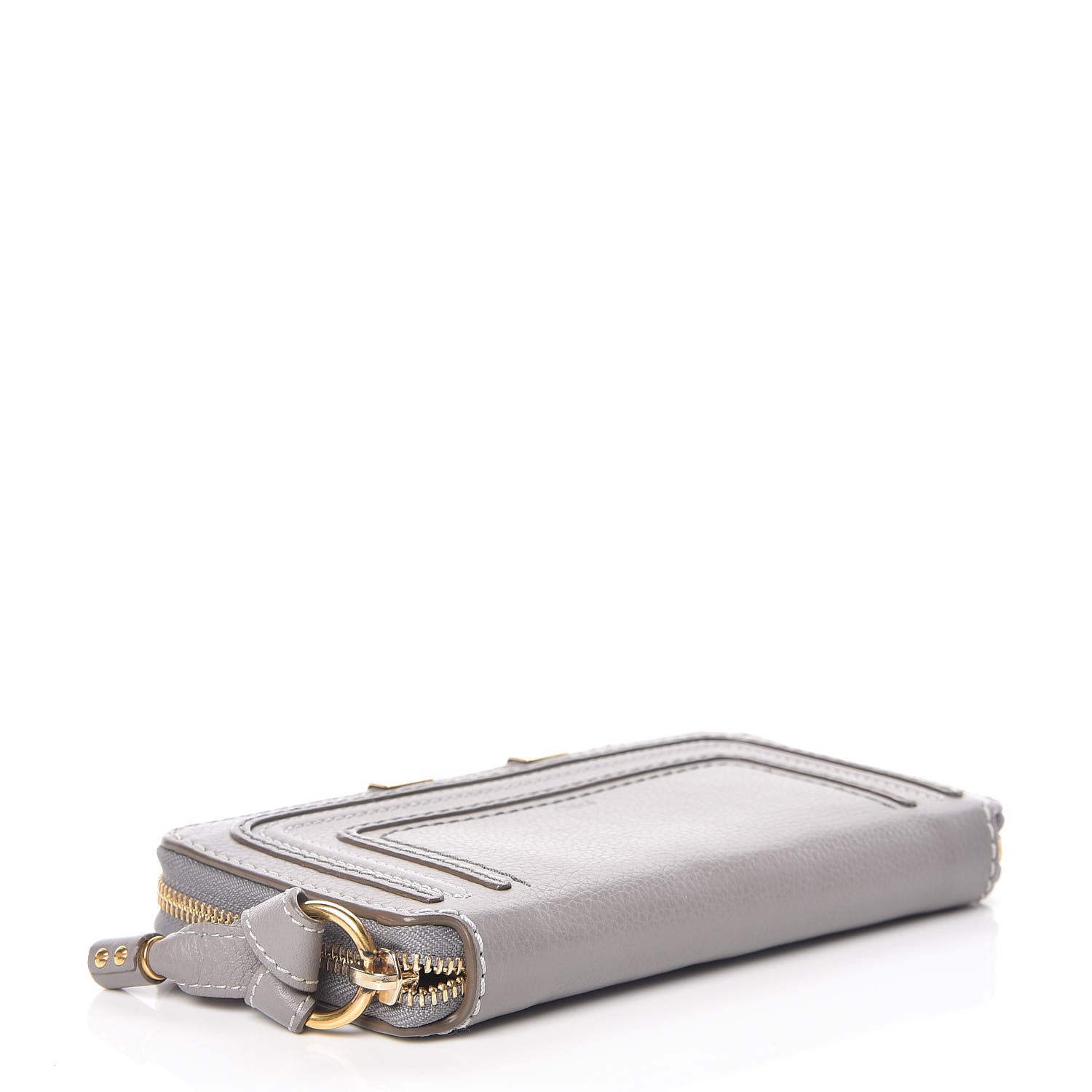 Chloe Calfskin Marcie Long Zip Around Wallet Cashmere Grey 4 of 13
