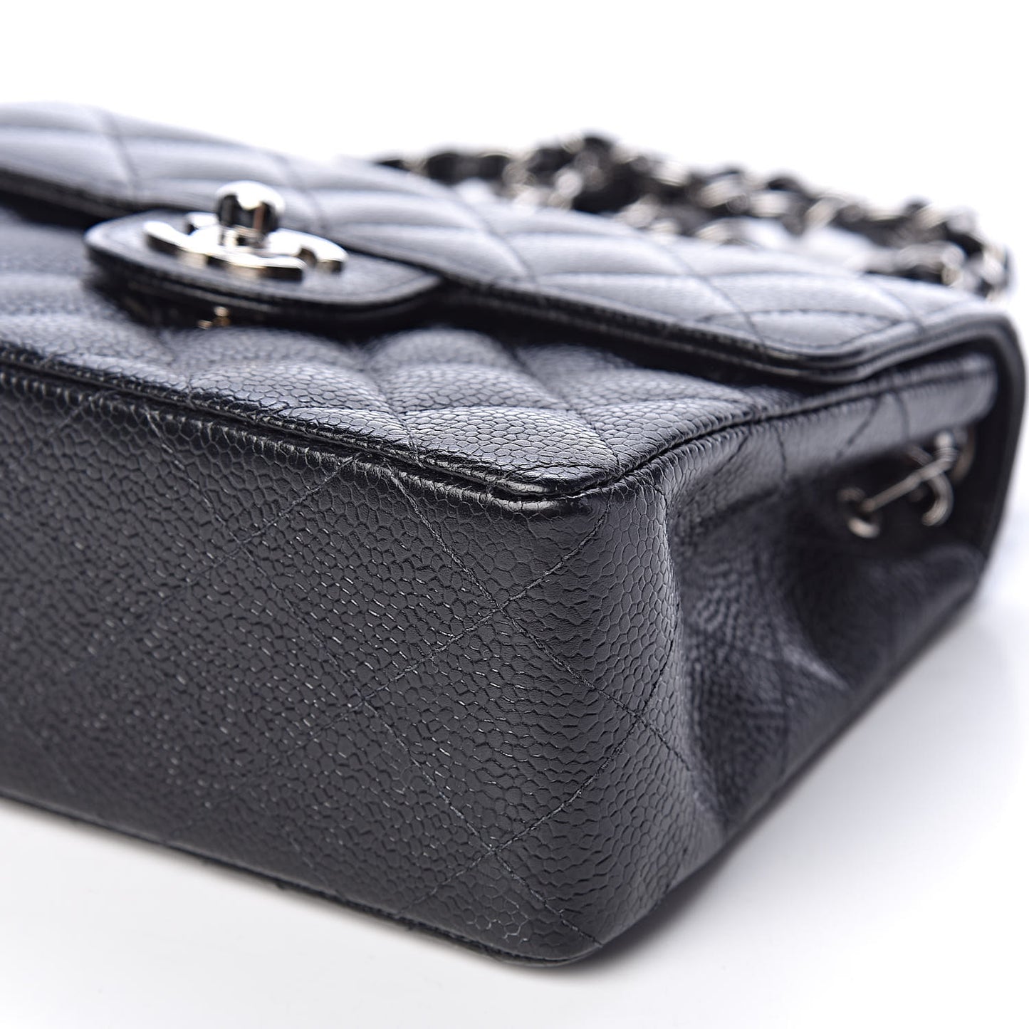Caviar Quilted Mini Square Flap Black
