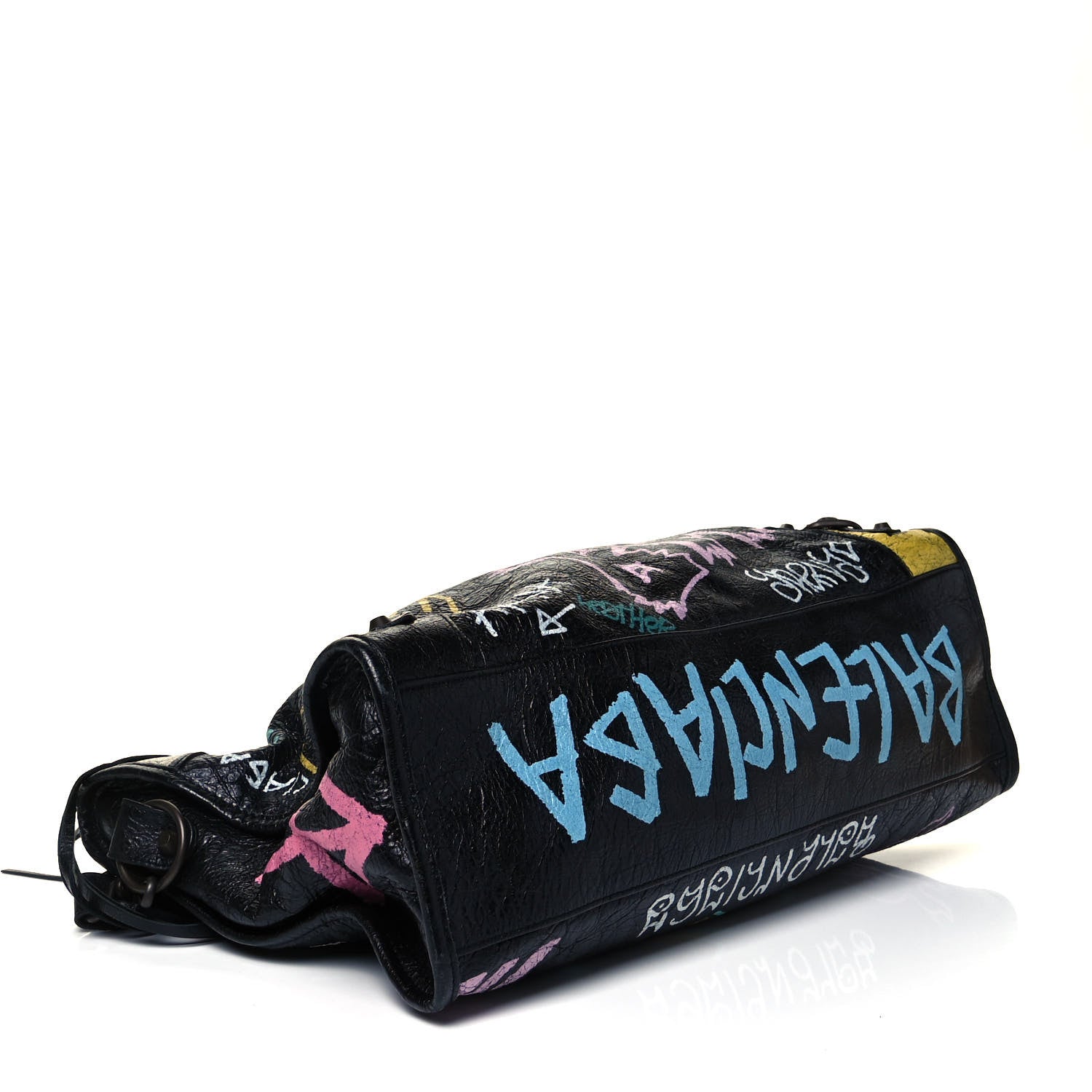 Balenciaga Agneau Graffiti All Over Classic Hardware City Black Multicolor 4 of 9
