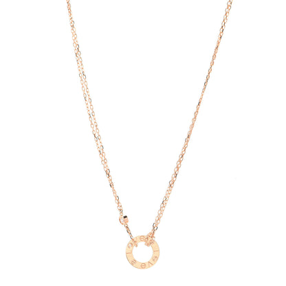 Cartier 18K Pink Gold 2 Diamond LOVE Necklace 1 of 7