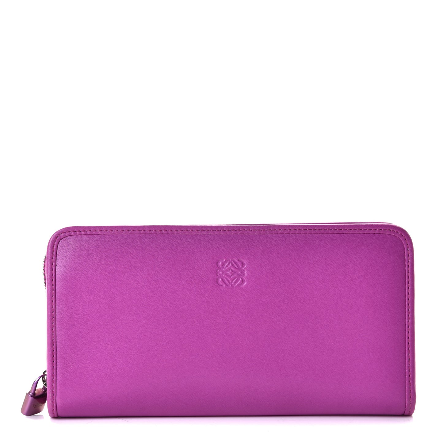 Lambskin Zip Around Wallet Magenta