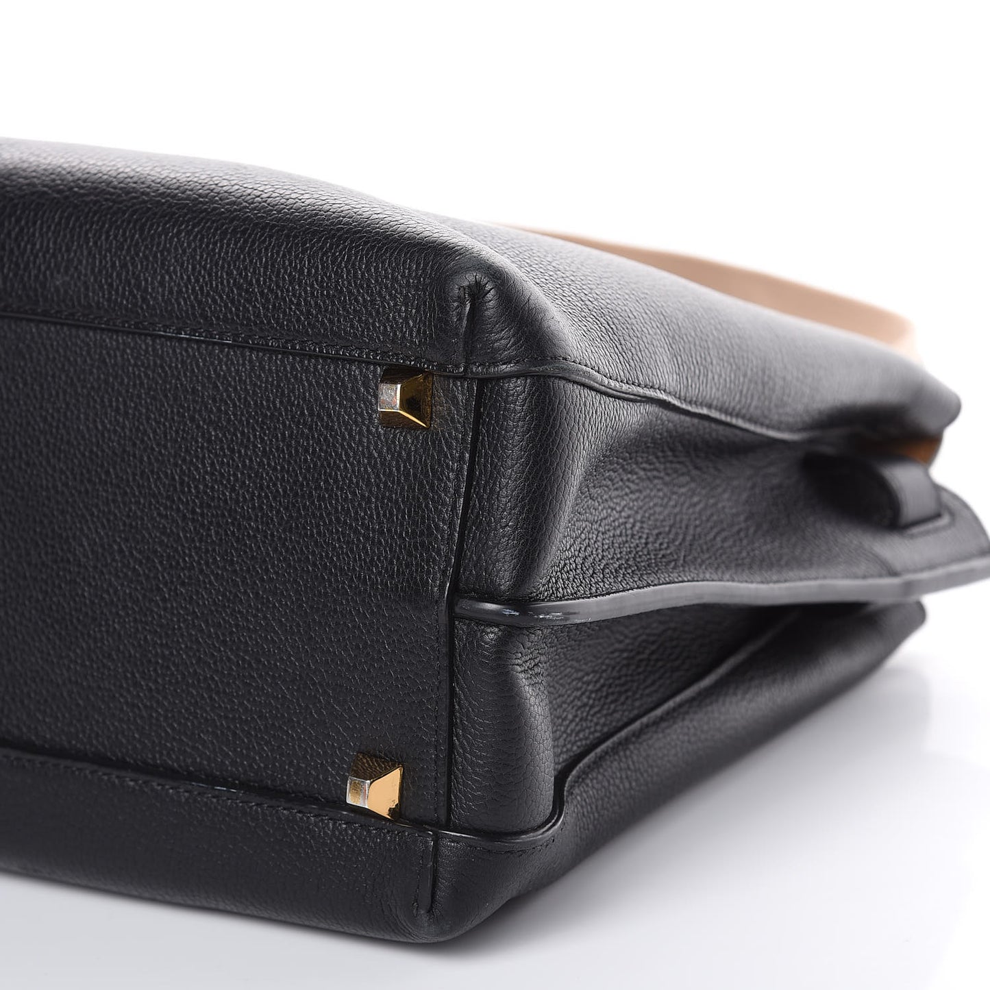Grained Calfskin Large Milla Tote Black