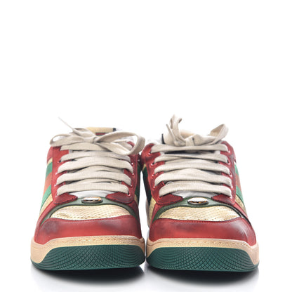Gucci Nubuck Web Mens Screener Sneakers 9 Light Hibiscus Red Burro 2 of 9