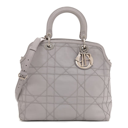 Christian Dior Lambskin Cannage Medium Granville Tote Grey 1 of 16