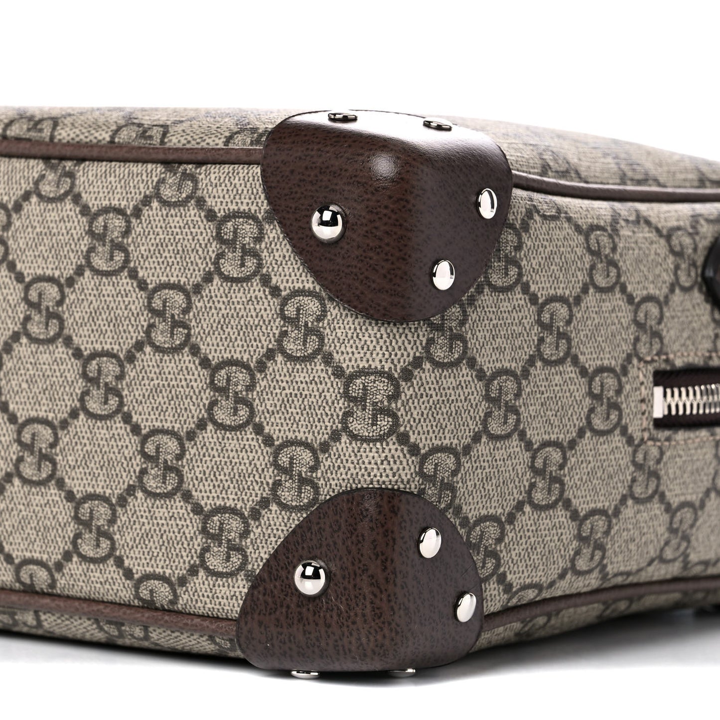 GG Supreme Monogram Textured Calfskin Square Messenger Bag Beige Ebony New Acero