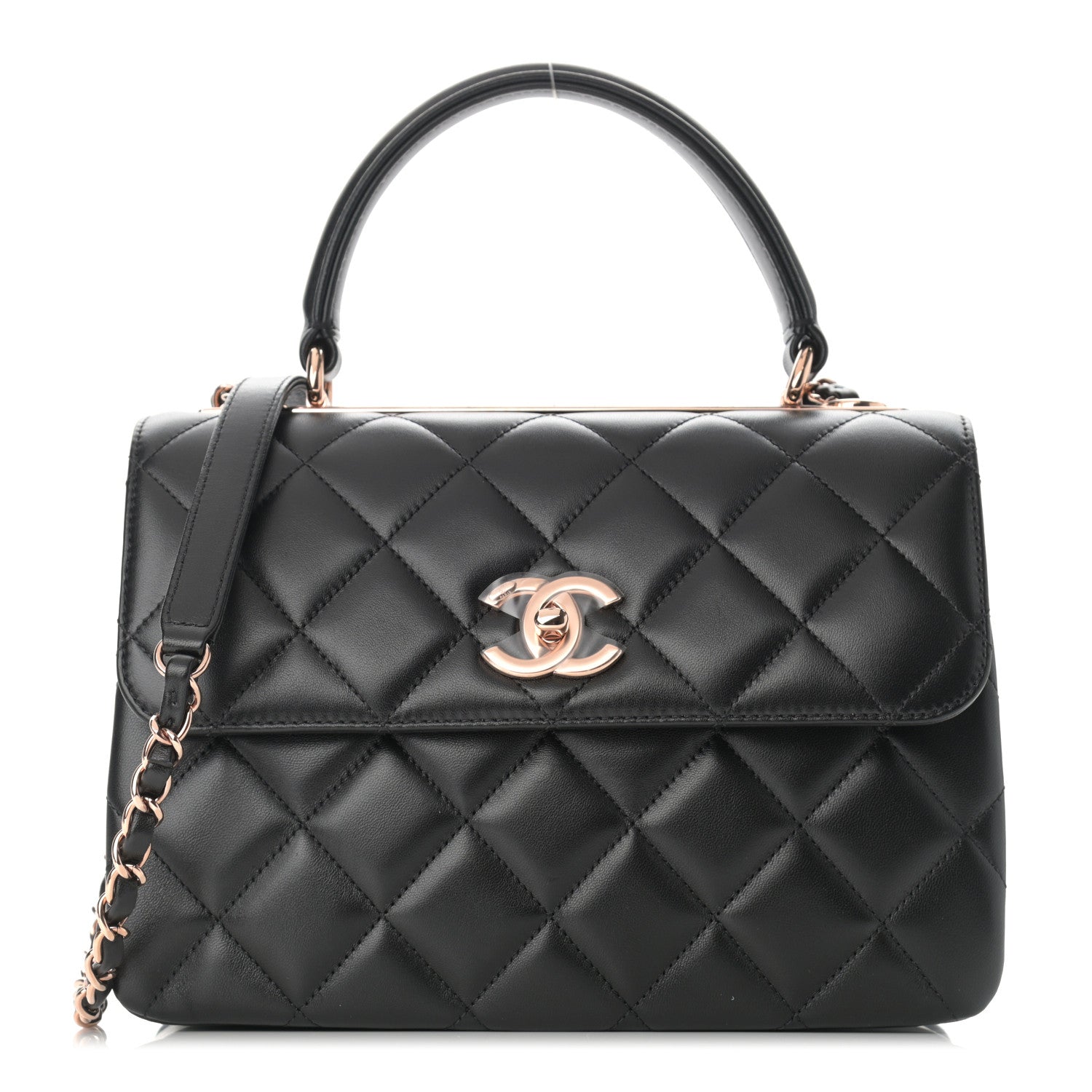 Chanel Lambskin Quilted Small Trendy CC Dual Handle Flap Bag Black 1 of 11