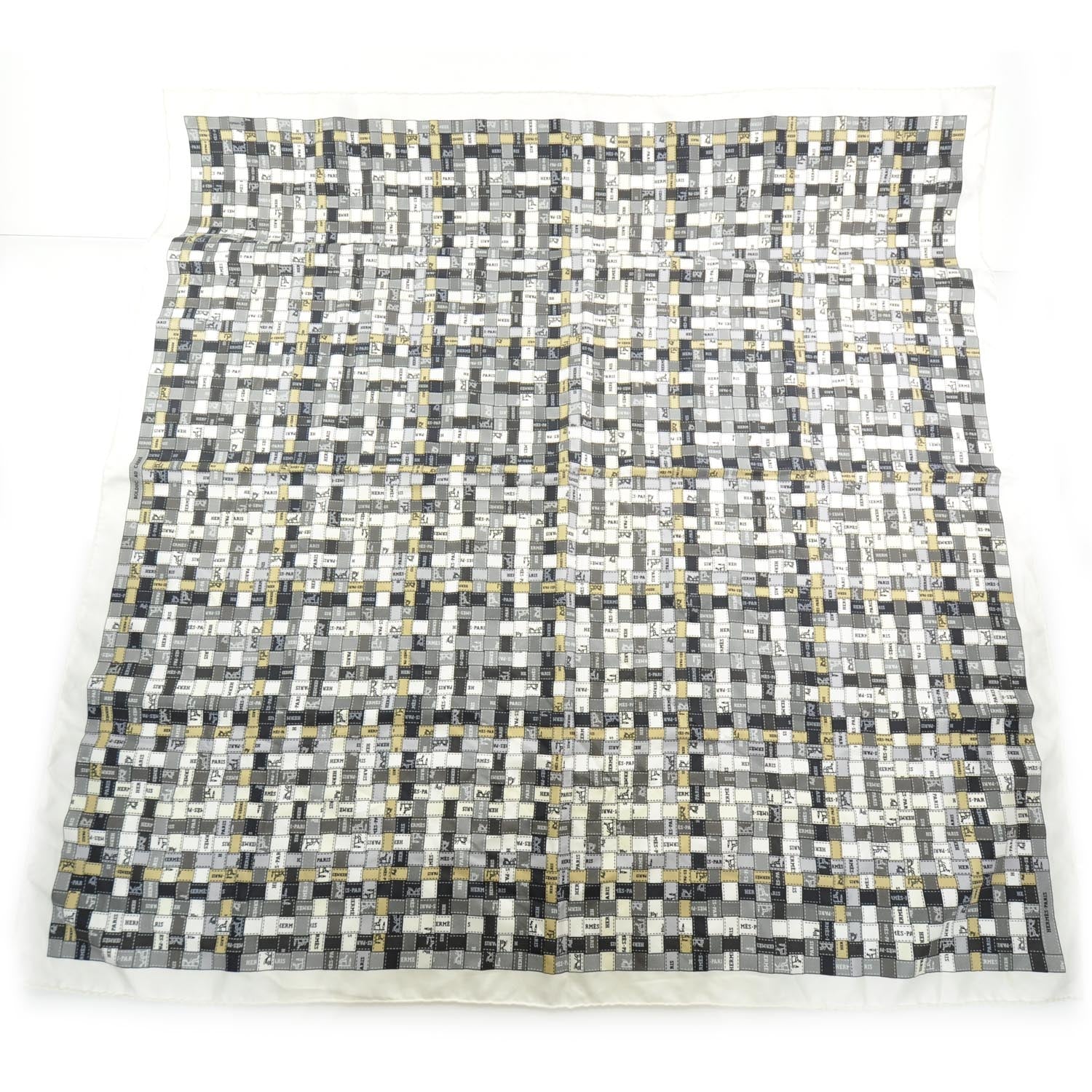 Hermes Silk Bolduc Au Carre Scarf 90 Black 1 of 6