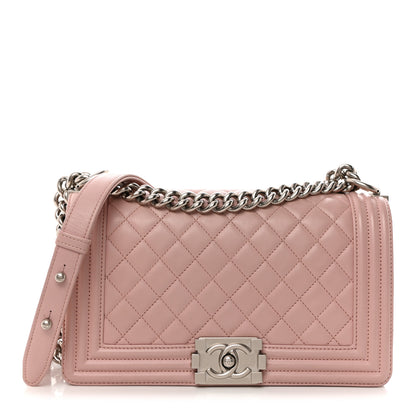 Chanel Calfskin Quilted Medium Boy Flap Light Pink 1 of 14