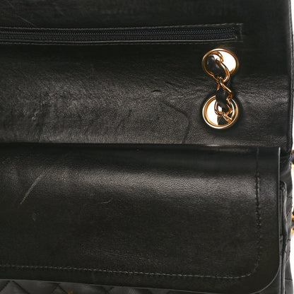 Chanel Lambskin Quilted Medium Double Flap Black 12 of 13