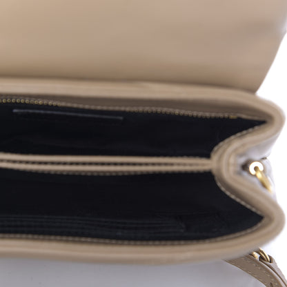 Saint Laurent Calfskin Y Quilted Monogram Toy Loulou Crossbody Bag Dark Beige 5 of 11