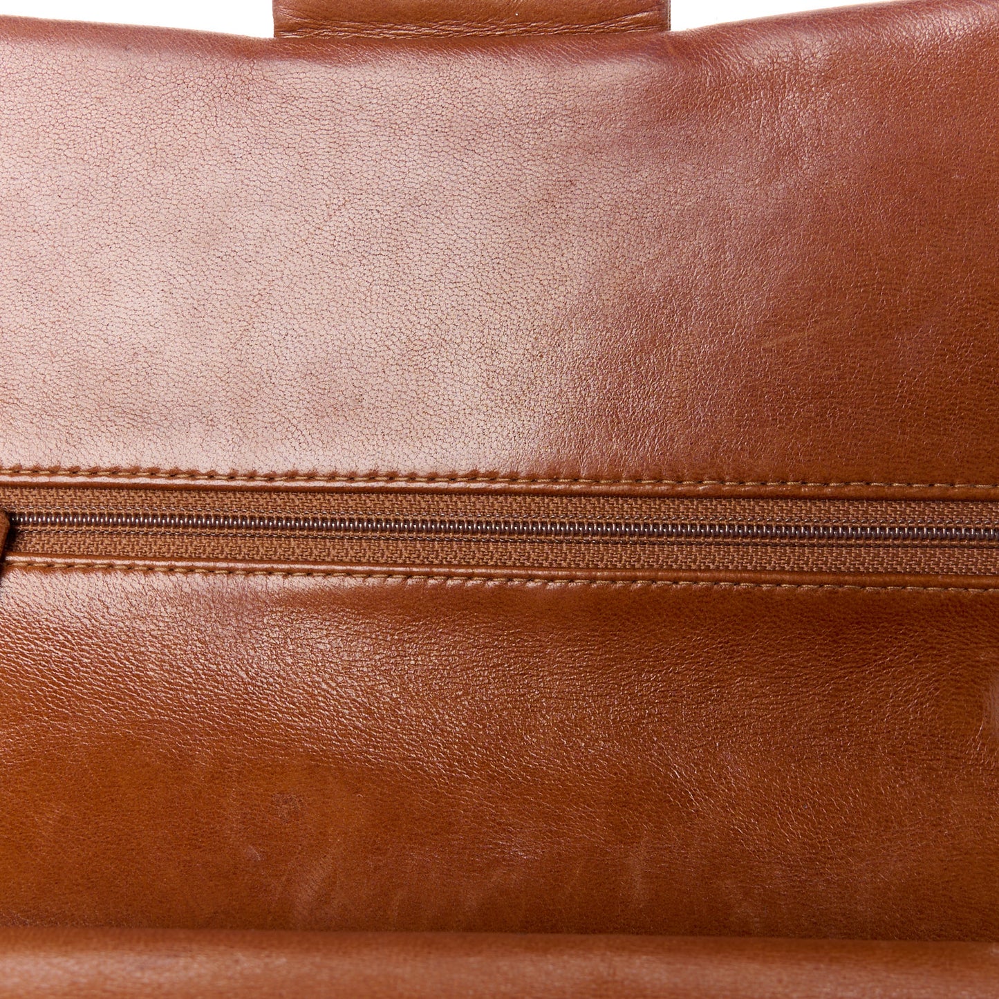 Lambskin Quilted Medium Double Flap Brown