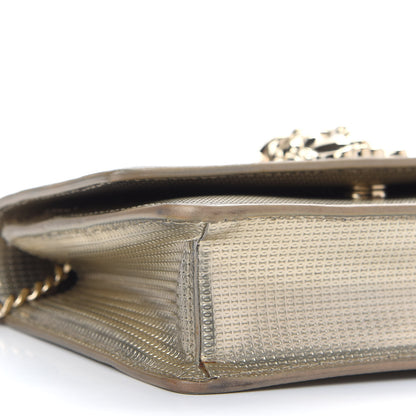 Versace Patent Embossed Medusa Evening Clutch Bag Gold 7 of 8