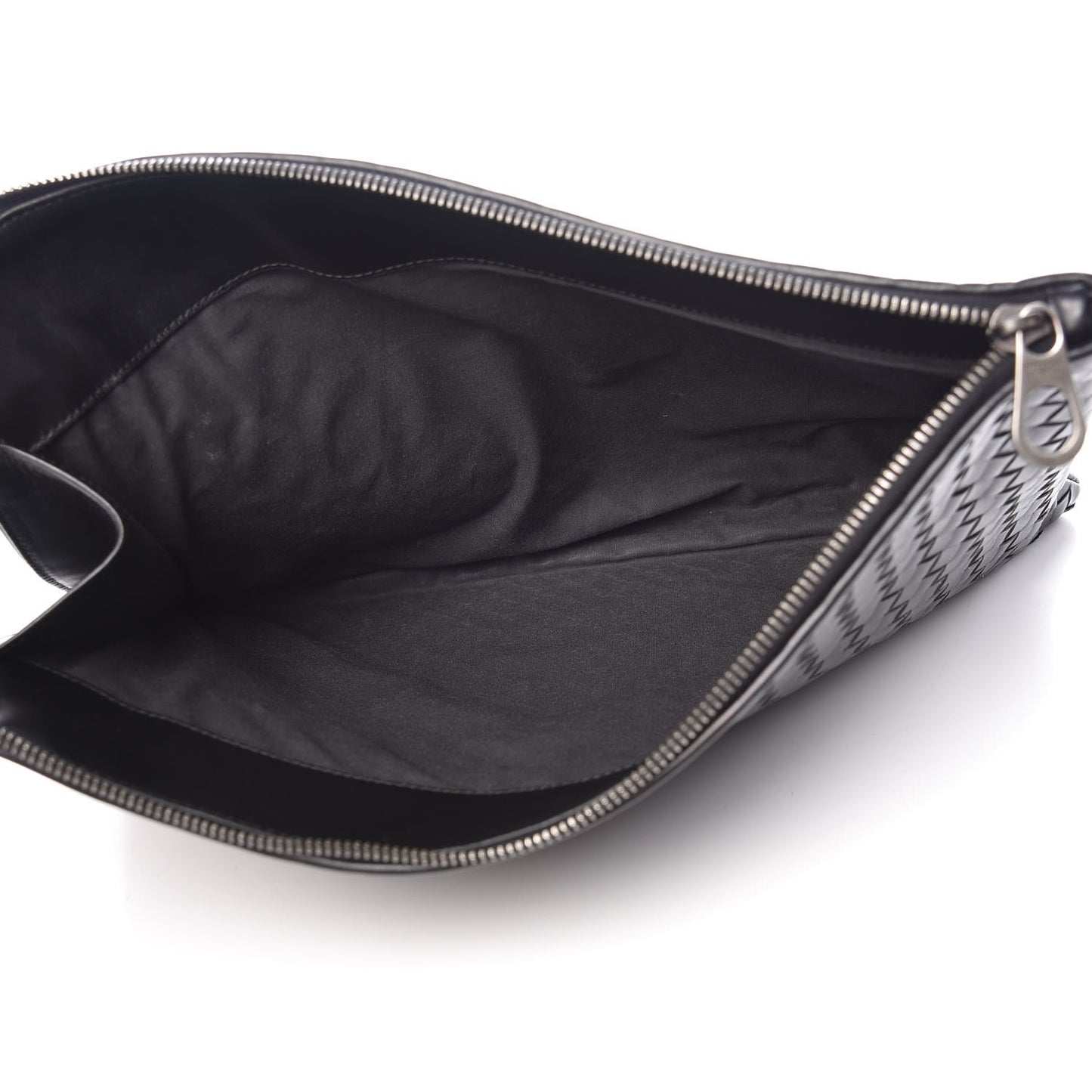 Nappa Intrecciato Zip Pouch Black