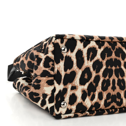 Prada Canvas Leopard Print Small Tote Miele 8 of 9
