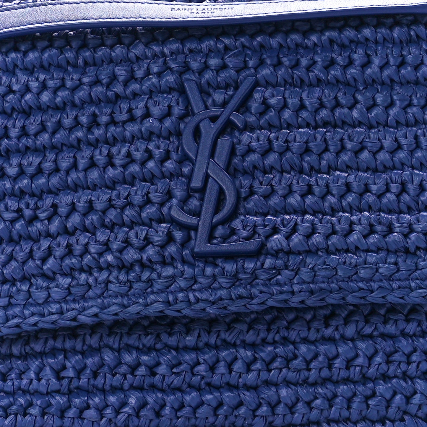 Raffia Calfskin Monogram Medium Niki Chain Satchel Blue
