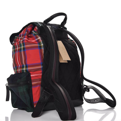 Burberry Laminated Tartan Patchwork Large Rucksack Backpack Military Red 3 of 6