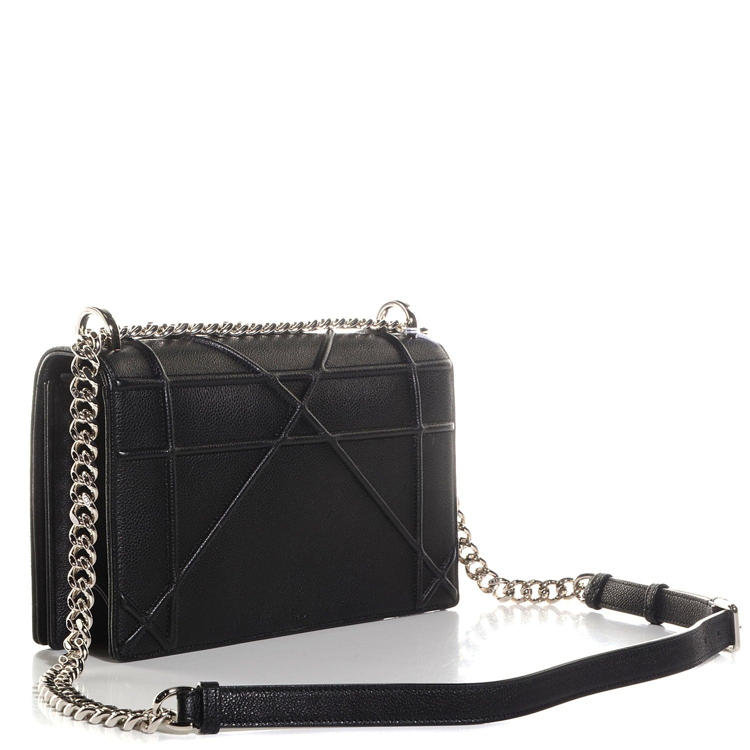 Christian Dior Grained Calfskin Medium Diorama Flap Bag Black 3 of 7