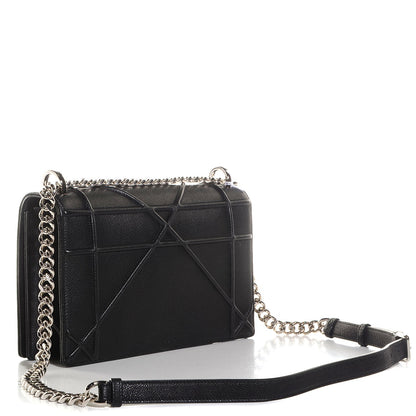 Christian Dior Grained Calfskin Medium Diorama Flap Bag Black 3 of 7