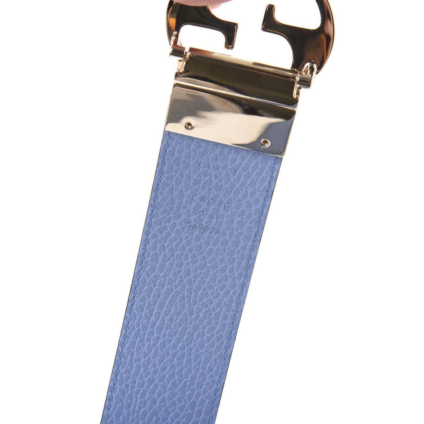 Dollar Calfskin 1973 Reversible Belt 95 38 Black Mineral Blue