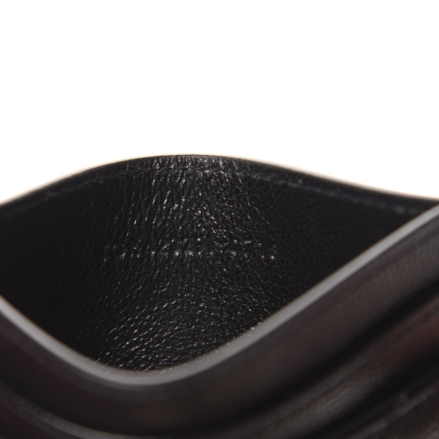 Grain De Poudre Matelasse Chevron Monogram Credit Card Case Black