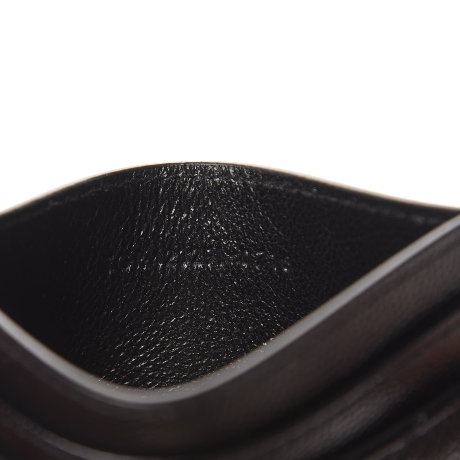 Saint Laurent Grain De Poudre Matelasse Chevron Monogram Credit Card Case Black 7 of 8