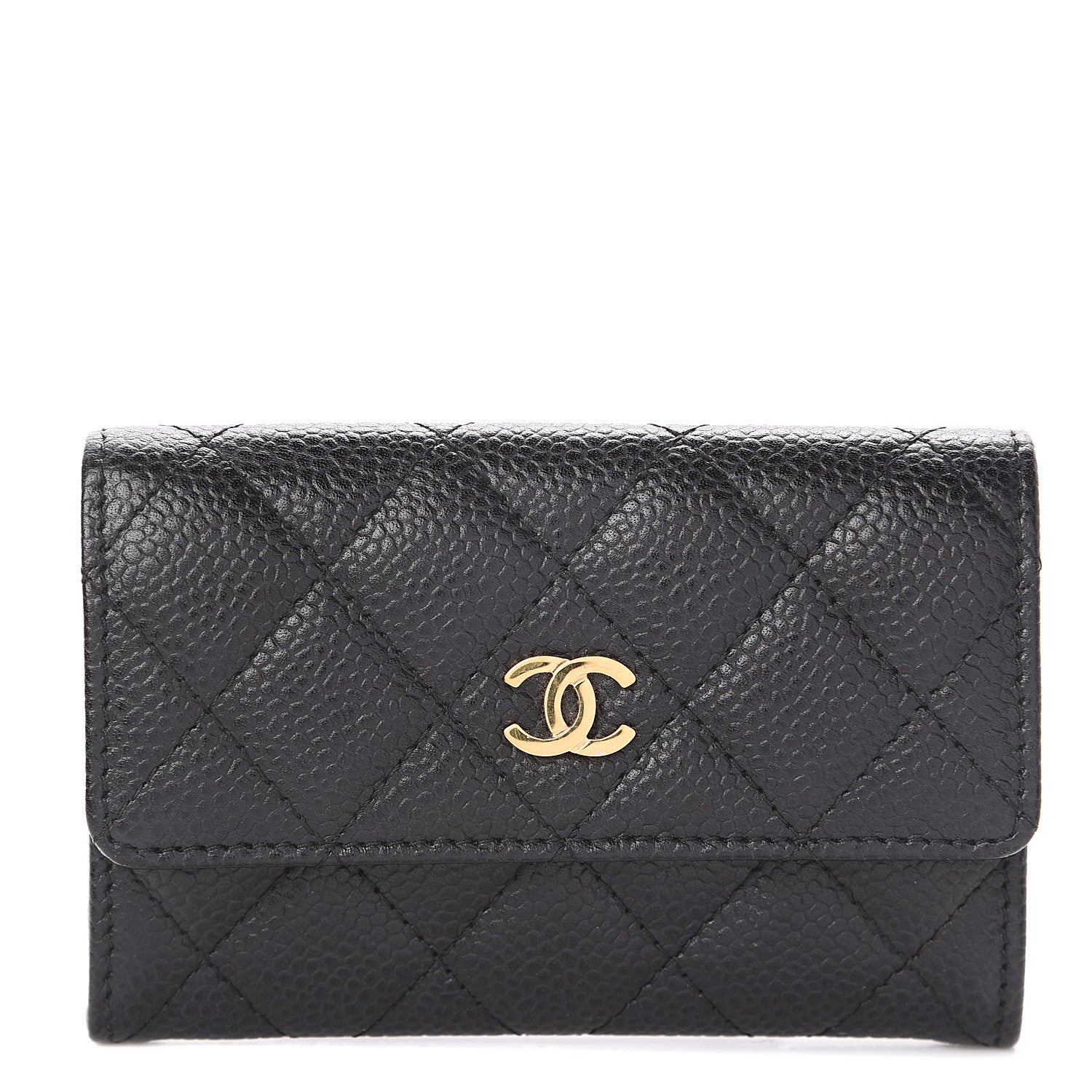 Chanel Caviar Quilted Flap Card Holder Black 1 of 7