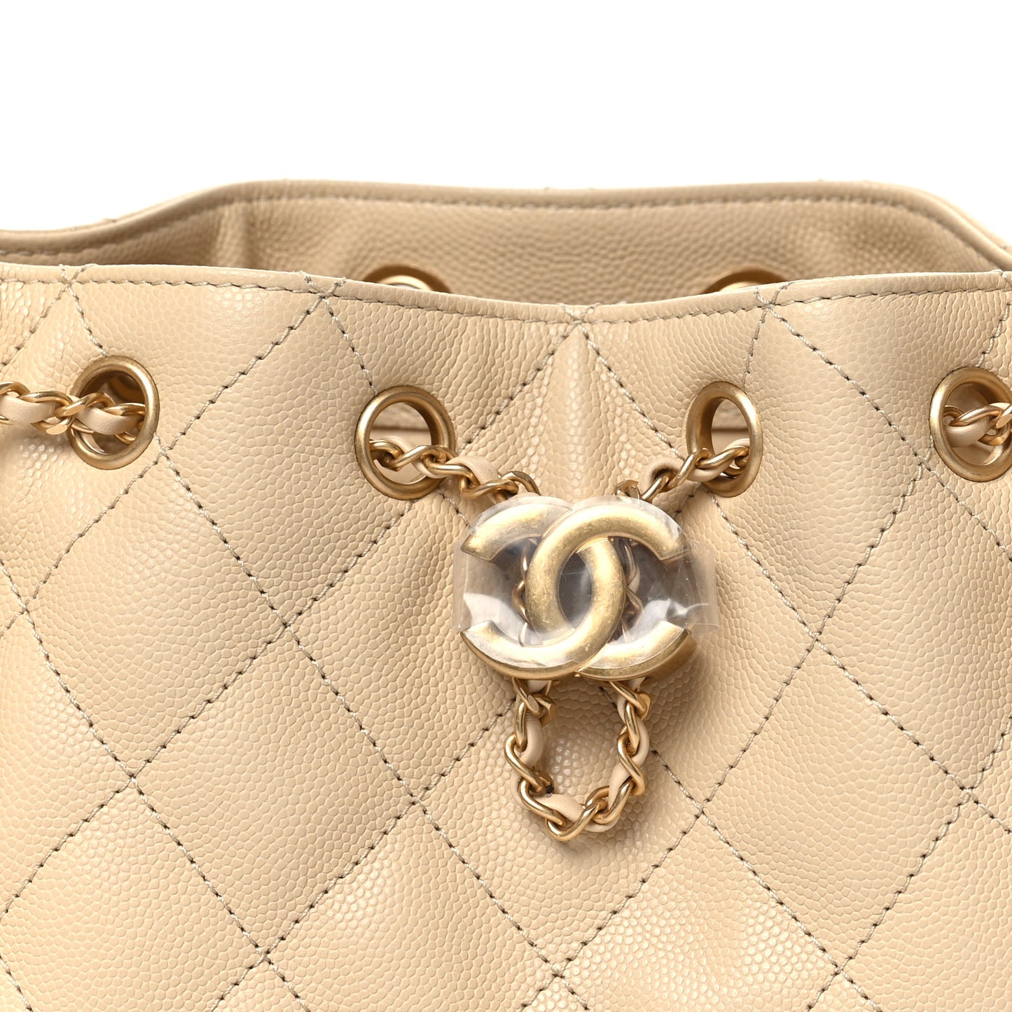 Caviar Quilted Mini Chanel 25 Handbag Beige